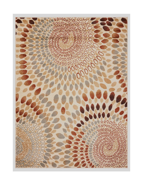 5 x 7 Cream and Brown Swirls Area Rug