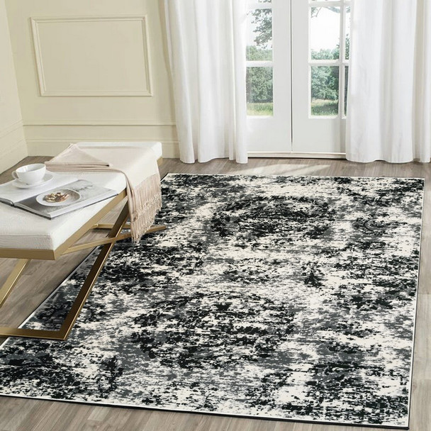 8 x 10 Modern Monochromatic Abstract Area Rug