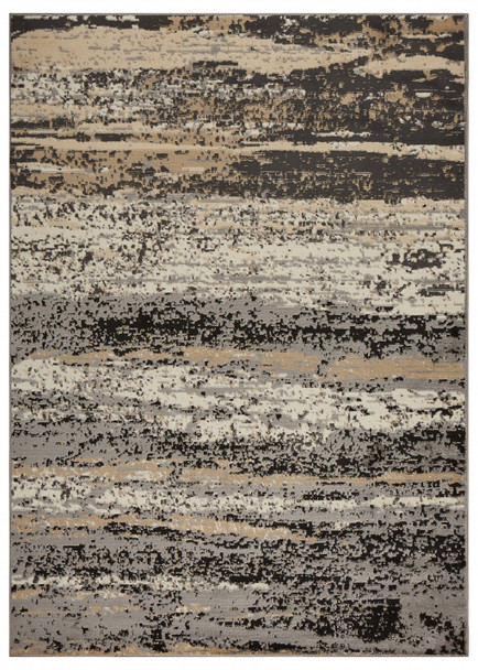 8 x 10 Beige and Black Abstract Desert Area Rug