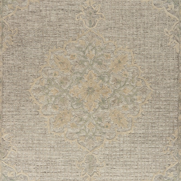 9 x 12 Beige Distressed Floral Area Rug