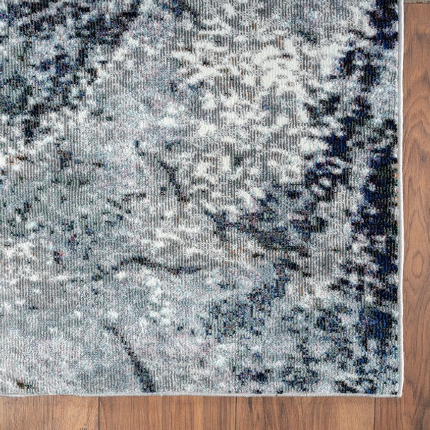 8 x 10 Navy and Gray Abstract Ice Area Rug