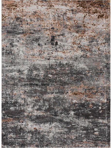 5 x 8 Gray And Orange Storm Area Rug