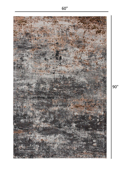 5 x 8 Gray And Orange Storm Area Rug