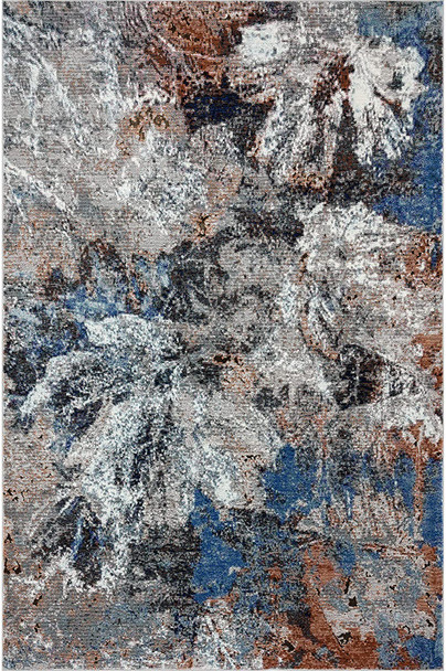 8 x 10 Gray Abstract Foliage Area Rug