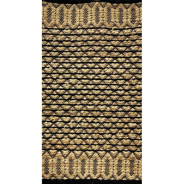 3 x 4 Tan and Black Ornate Geometric Area Rug