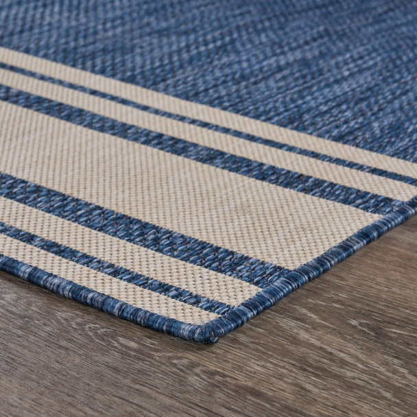 8 x 10 Navy Nautical Indoor Outdoor Area Rug