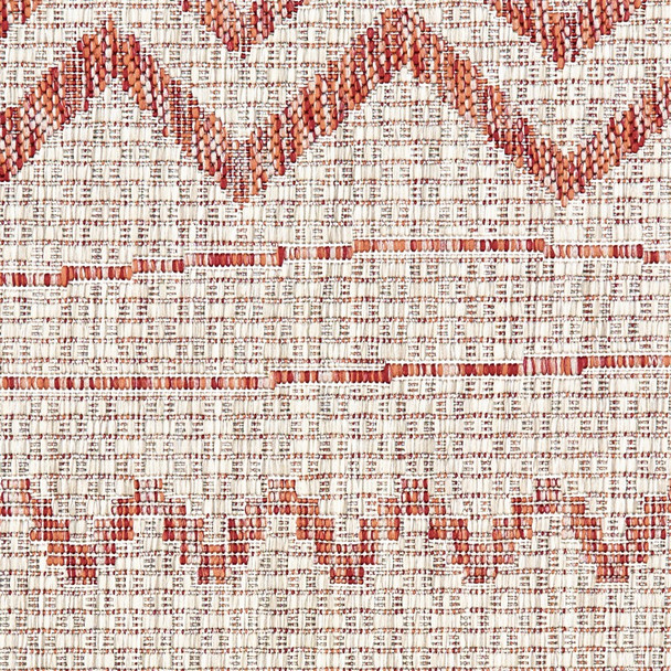 5 x 8 Red Zigzag Indoor Outdoor Area Rug