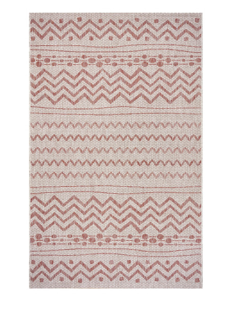 5 x 8 Red Zigzag Indoor Outdoor Area Rug