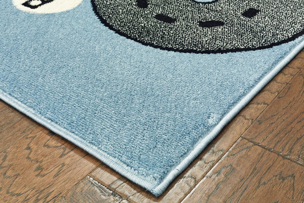 5 x 7 Blue Imaginative Racetrack Area Rug