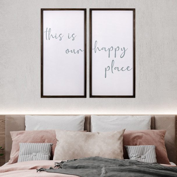 Two Piece This Is Our Happy Place Wall Art