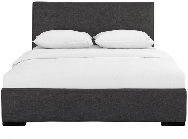 Grey Upholstered Twin Platform Bed