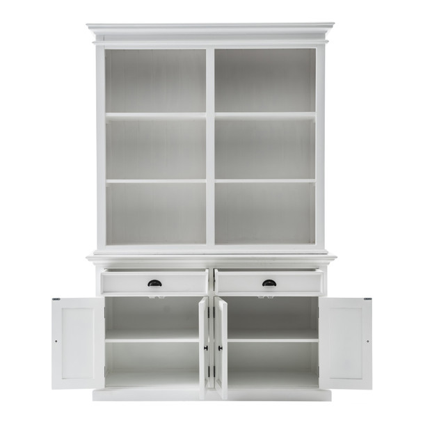 Classic White Buffet Hutch Unit with 6 Shelves