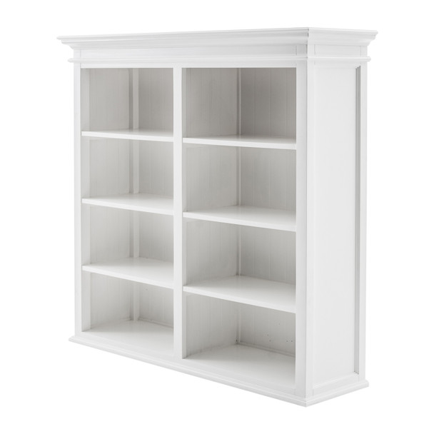 Classic White Buffet Hutch Unit with 8 Shelves