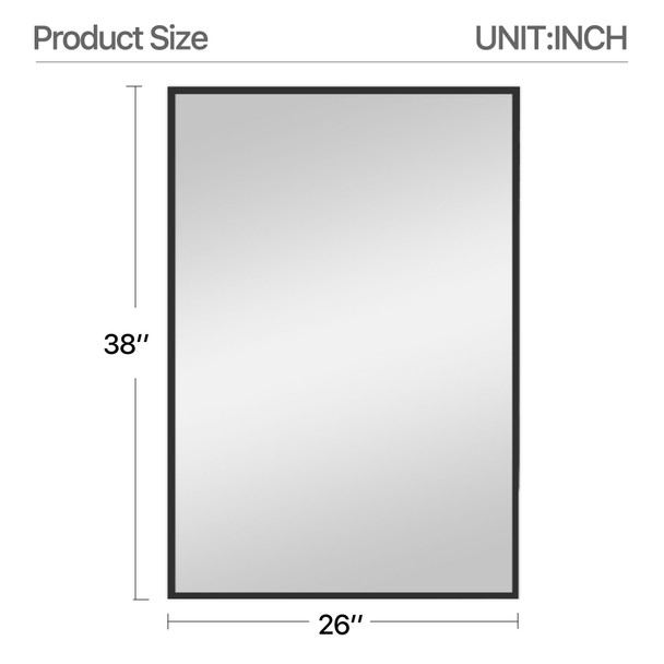 Black Aluminum Wall Mirror