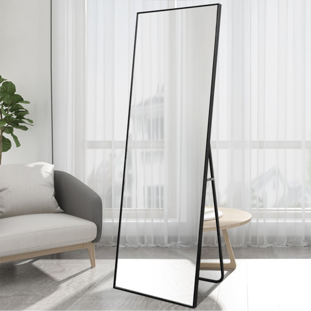 Black Framed Wall Mirror with Stand