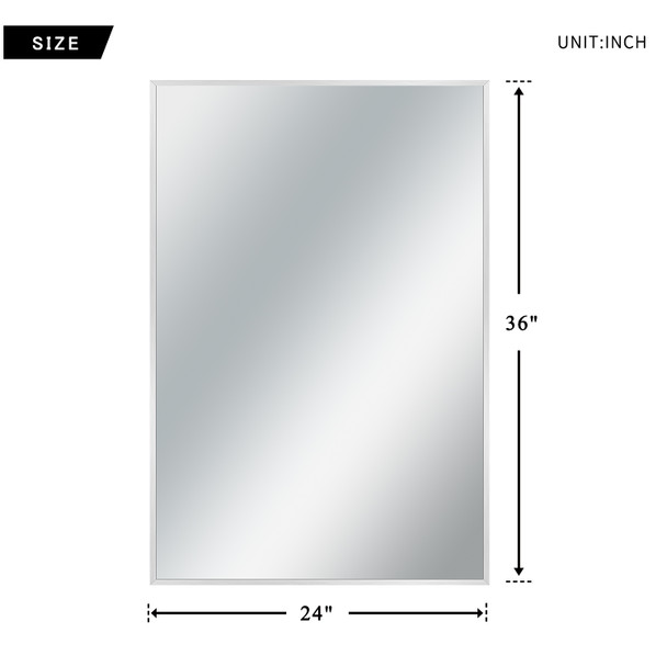 Silver Rectangular Wall Mirror