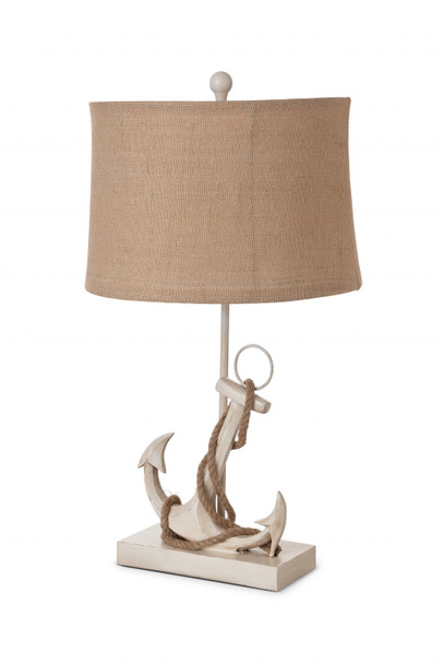 Set of 2 Tan and White Anchor Table Lamps