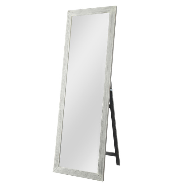 Brushed White Wooden Mirror