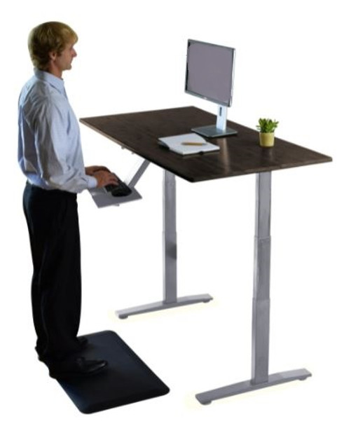 Gray and Black 52" Bamboo Dual Motor Electric Office Adjustable Computer Desk
