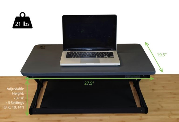 Small Black Adjustable Standing Desk Converter