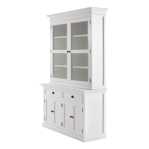 Classic White Glass Display Hutch