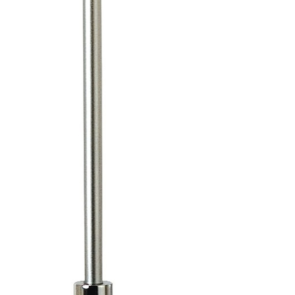 Nimbus 1-Light Metallic Silver And Polished Chrome Floor Lamp With Sheer Snow Double Shantung Shade