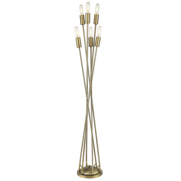 Perret 6-Light Aged Brass Floor Lamp