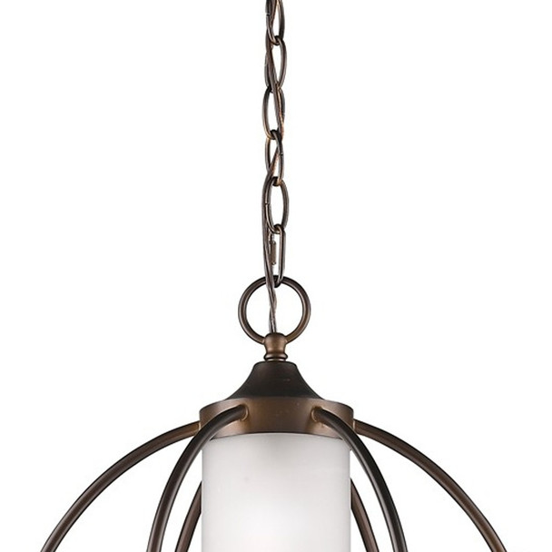 Loft 1-Light Oil-Rubbed Bronze Globe Pendant With Etched Glass Interior Shade