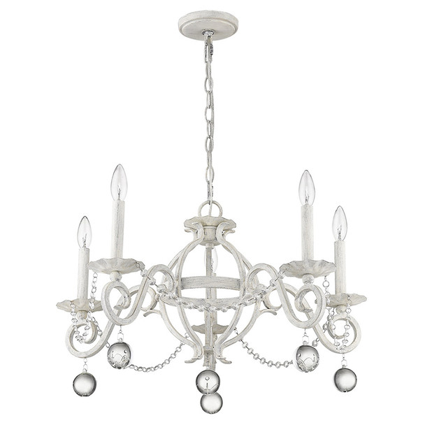 Callie 5-Light Country White Chandelier