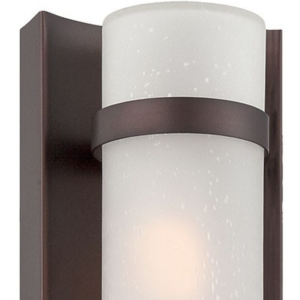 Bronze and White Glass Wall Sconce