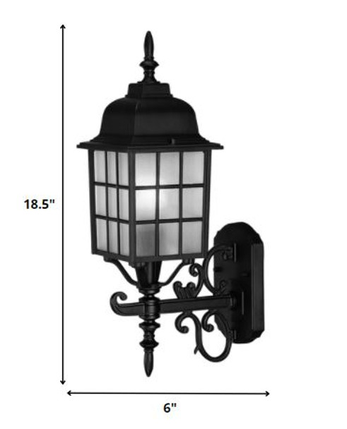 Matte Black Window Pane Lantern Wall Sconce