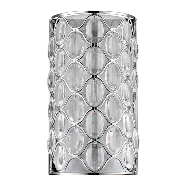 Isabella 1-Light Polished Nickel Sconce With Crystal Accents