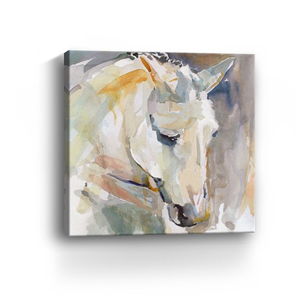 20" x 20" Abstract Watercolor Horse Canvas Wall Art