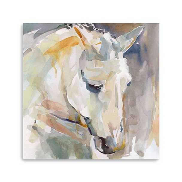 30" x 30" Abstract Watercolor Horse Canvas Wall Art