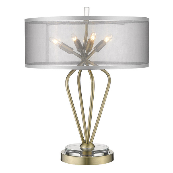 Perret 4-Light Aged Brass Table Lamp