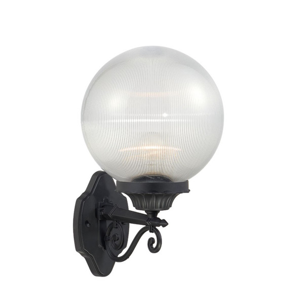 Matte Black Clear Acrylic Globe Wall Sconce