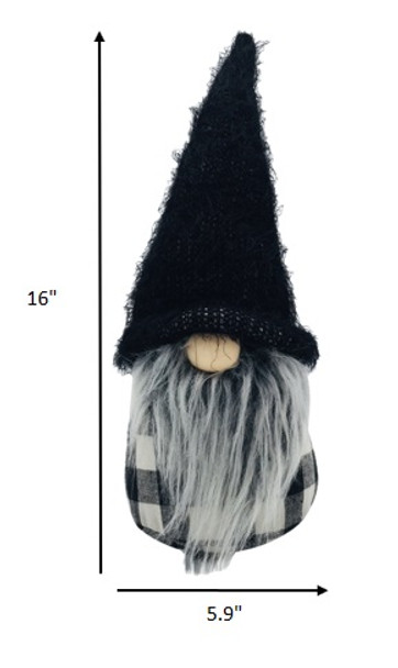 Black and White Buffalo Check Groovy Gnome