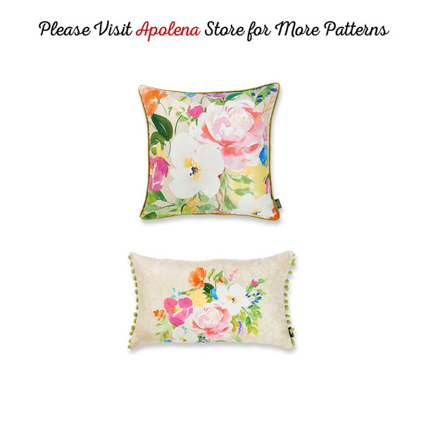 Colorful Watercolor Floral Throw Pillow