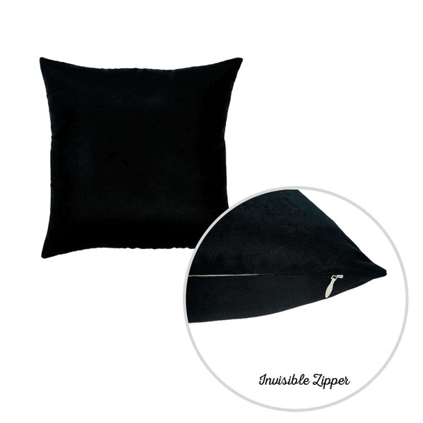 Set of 2 Black Modern Square Throw Pillows