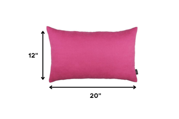 Set of 2 Fuchsia Pink Modern Lumbar Throw Pillows