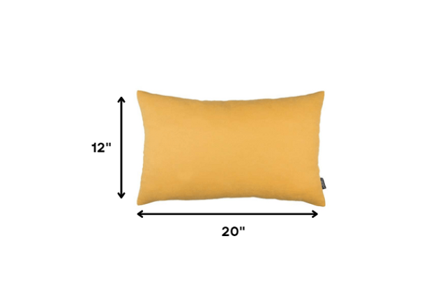 Set of 2 Yellow Modern Lumbar Throw Pillows