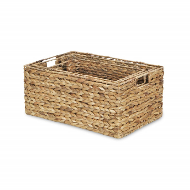 Set of Three Braided Water Hyacinth Baskets