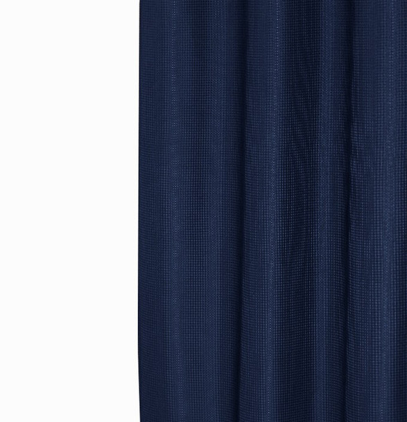 Luxurious Navy Waffle Weave Shower Curtain