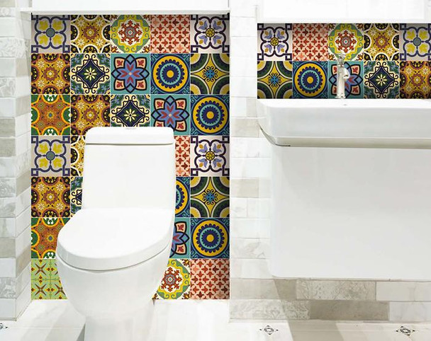 6" X 6" Euro Mosaic Peel and Stick Removable Tiles