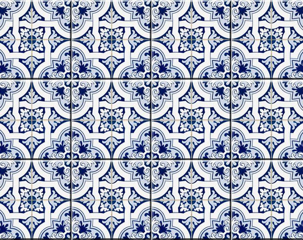 8" X 8" Blue Mia Gia Peel And Stick Removable Tiles