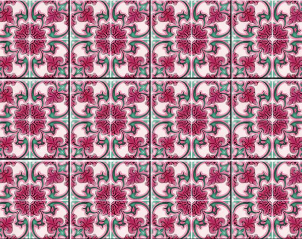 4" X 4" Rosa Pink Lea Removable Peel And Stick Tiles