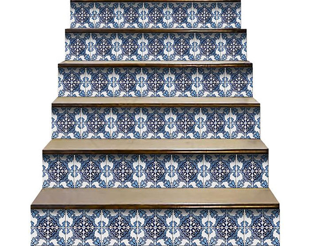 4" X 4" Blue Nelly Removable Peel And Stick Tiles