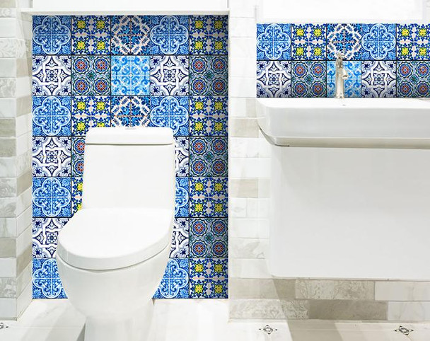 5" X 5" Greta Multi Mosaic Peel and Stick Tiles