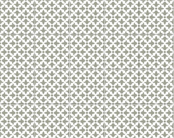 4" X 4" Sage Gray Fleur Removable Peel And Stick Tiles