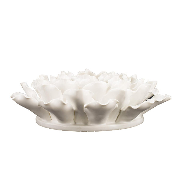 Cream Exaggerated 9" Ceramic Flower Wall Art